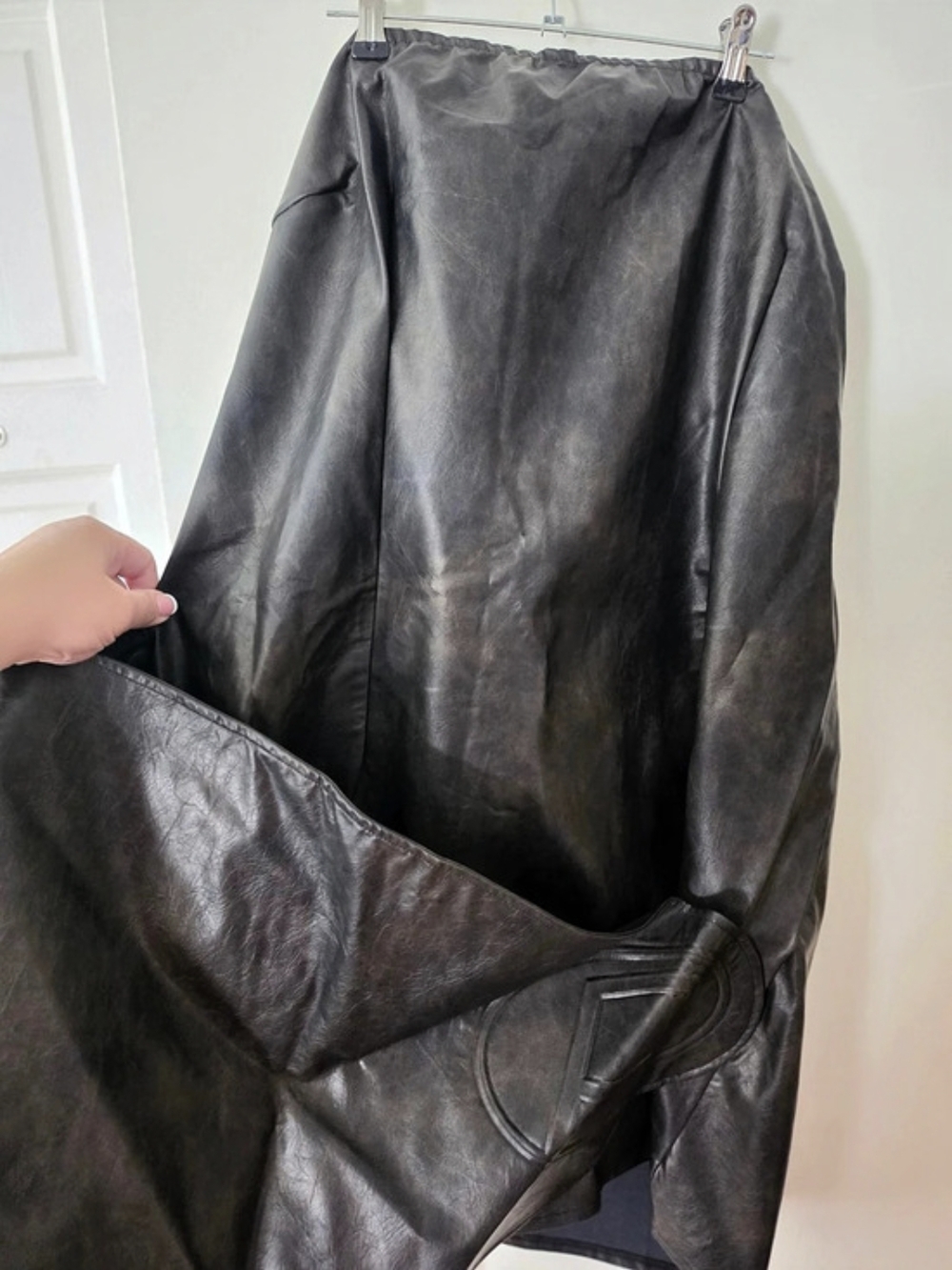 AllSaints Cora Leather Midi Dress Leather Midi Skirt Black Size 2x NWT